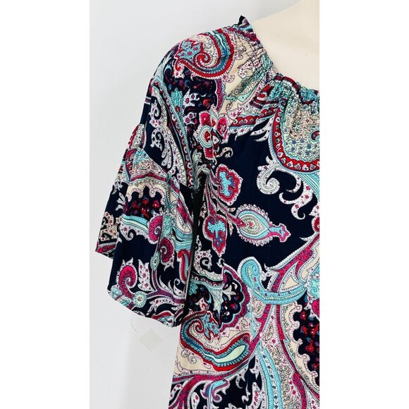 Umgee Dress Paisley Off Shoulder Tunic Bell Sleeve Medium New with Tags - Picture 6 of 12